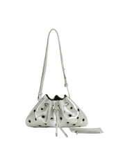 Rivet Grommet Drawstring Shoulder Bag