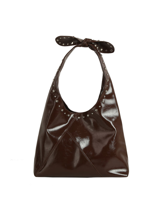 Studded Bow Handle Tote