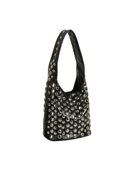 Allover Stud Mini Hobo Shoulder Bag