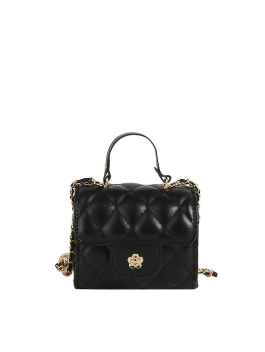 Diamond Quilted Top Handle Mini Crossbody