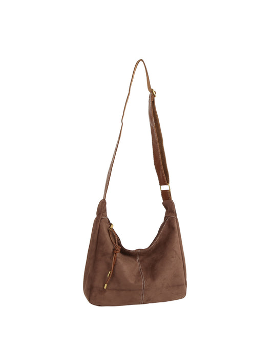 Suede Knot-Detail Shoulder Bag