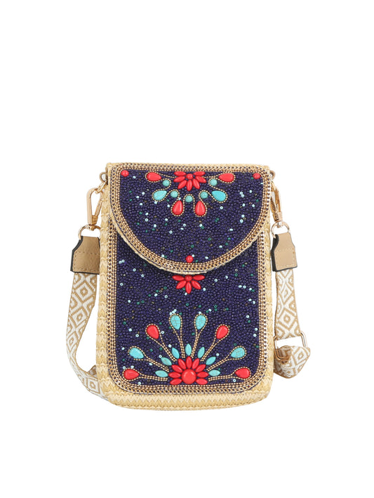Beaded Boho Crossbody Phone Bag