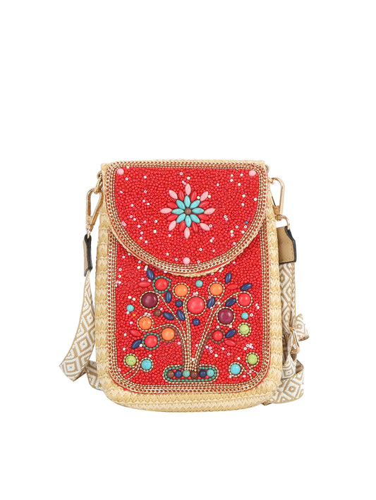 Beaded Boho Crossbody Phone Bag