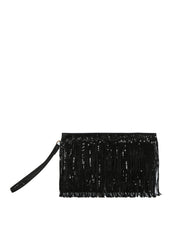 Sequin Fringe Wristlet Clutch