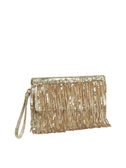 Sequin Fringe Wristlet Clutch