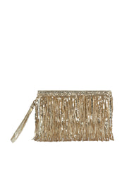 Sequin Fringe Wristlet Clutch