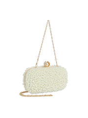 Pearl Beaded Box Clutch