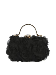 Rosette Satin Handle Clutch