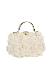 Rosette Satin Handle Clutch