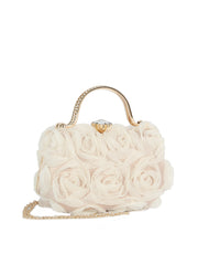 Rosette Satin Handle Clutch