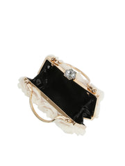 Rosette Satin Handle Clutch