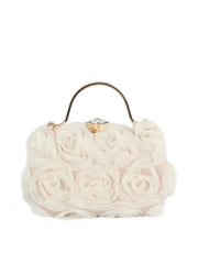 Rosette Satin Handle Clutch