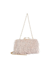 Feather Fringe Box Clutch
