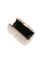 Feather Fringe Box Clutch