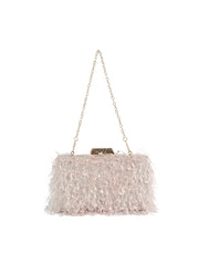 Feather Fringe Box Clutch