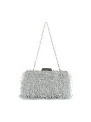 Feather Fringe Box Clutch