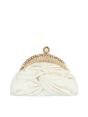 Pearl Kisslock Pleated Clutch
