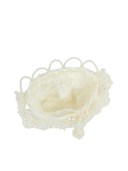 Pearl Beaded Floral Mini Shoulder Bag
