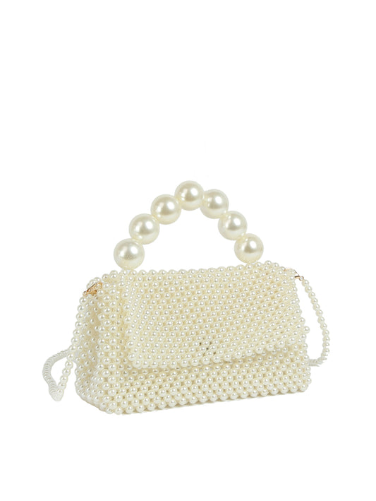 Pearl Handle Beaded Clutch