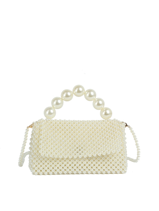 Pearl Handle Beaded Clutch