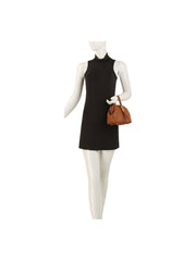 Pebbled Faux Leather Frame Top Handle Bag