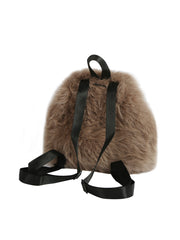 Faux Fur Drawstring Backpack