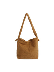 Cozy Fleece Plush Shoulder Hobo Bag