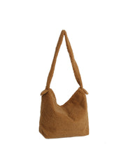 Cozy Fleece Plush Shoulder Hobo Bag