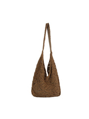 Openwork Crochet Shoulder Tote Bag