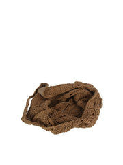 Openwork Crochet Shoulder Tote Bag