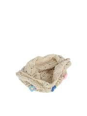 Floral Crochet Shoulder Tote Bag