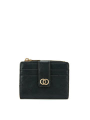 Quilted Snap Tab Card Holder Wallet
