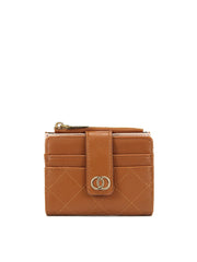 Quilted Snap Tab Card Holder Wallet