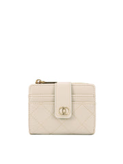 Quilted Snap Tab Card Holder Wallet