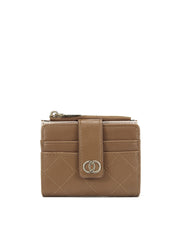 Quilted Snap Tab Card Holder Wallet