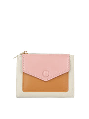 Color Block Snap Wallet with Coin Zip