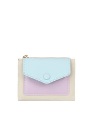 Color Block Snap Wallet with Coin Zip
