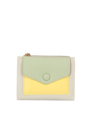 Color Block Snap Wallet with Coin Zip