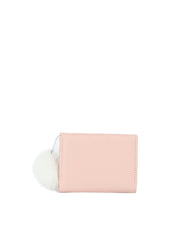 Embossed Bunny Mini Wallet with Pom Charm