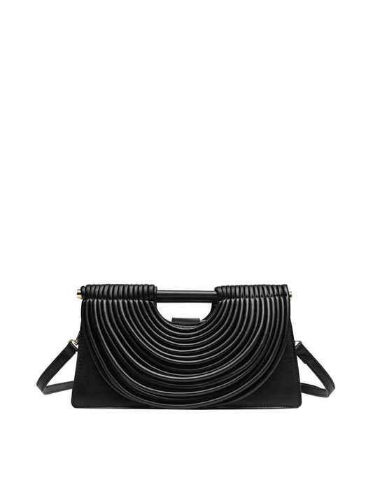 Modern Sculptural Arc Handle Shoulder Bag
