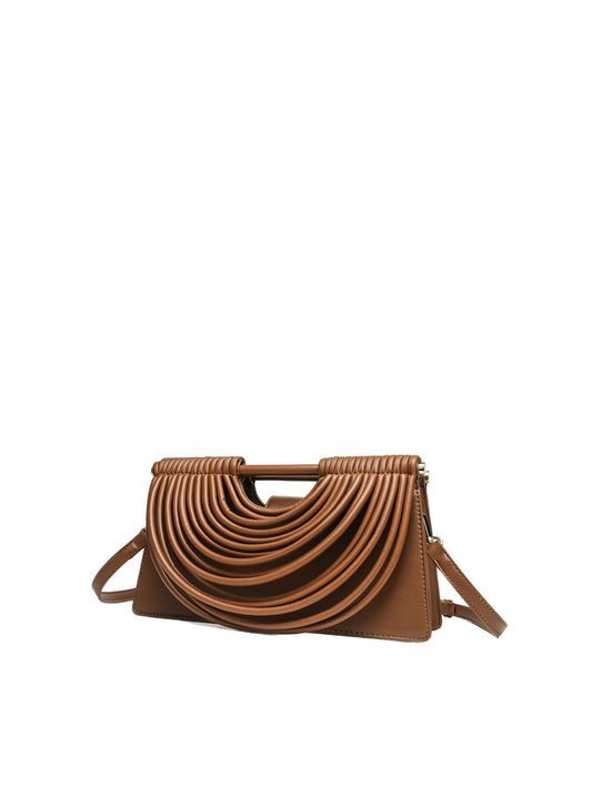 Modern Sculptural Arc Handle Shoulder Bag