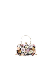 3D Floral Embellished Evening Clutch Bag