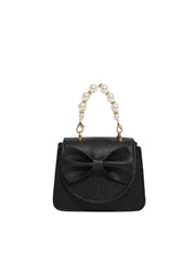 Pearl Handle Bow Accent Mini Handbag