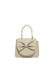Pearl Handle Bow Accent Mini Handbag