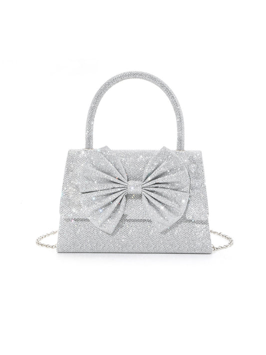 Dazzling Rhinestone Bow Evening Satchel
