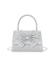 Dazzling Rhinestone Bow Evening Satchel