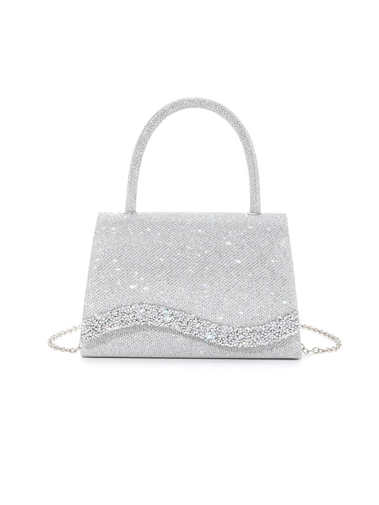Dazzling Rhinestone Bow Evening Satchel