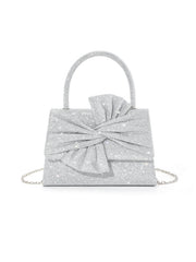 Dazzling Rhinestone Bow Evening Satchel