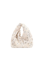 Sequin Crochet Knot Handle Hobo Bag