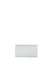 Glitter Envelope Evening Clutch with Metal Accent and Chain Strap